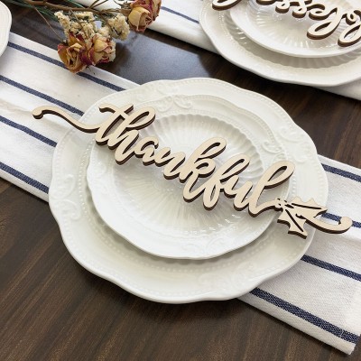 Thanksgiving Place Cards For Dining Table Decor Thankful Words Sign