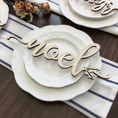 Thanksgiving Place Cards For Dining Table Decor Noel Words Sign