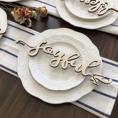 Thanksgiving Place Cards For Dining Table Decor Joyful Words Sign