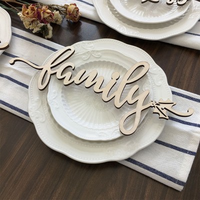 Thanksgiving Place Cards For Dining Table Decor Family Words Sign