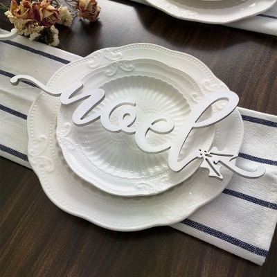 Thanksgiving Place Cards For Dining Table Decor Noel Words Sign