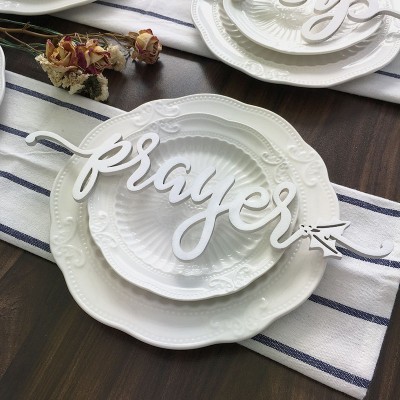 Thanksgiving Place Cards For Dining Table Decor Prayer Words Sign