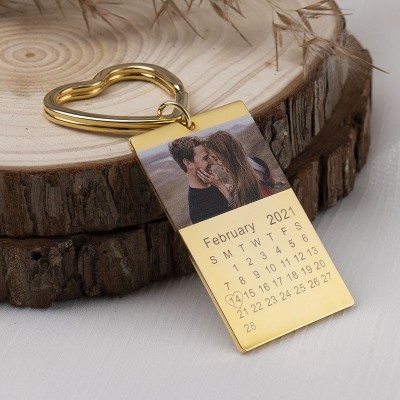 Personalized Couple Photo Keychain For Valentine's Day
