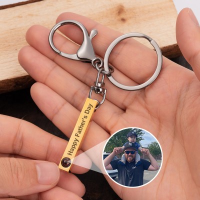 Personalized Photo Projection Keychain For Dad Father's Day Gift Ideas