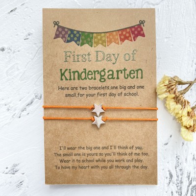 Back to School Bracelet First Day of Kindergarten Gift for Kid Set of 2