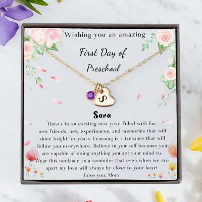 First Day of Preschool Custom Back to School Necklace Gift Ideas For Kids