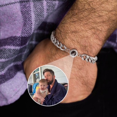Personalized Photo Projection Bracelet Dad Gift Ideas For First Father's Day