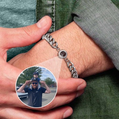 Personalized Photo Projection Bracelet Dad Gift Ideas For First Father's Day