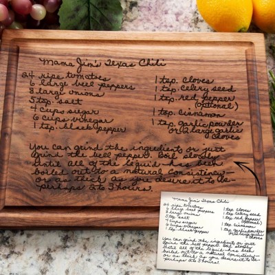 Personalized Handwritten Recipe Cutting Board Family Keepsake For Christmas Gift Ideas