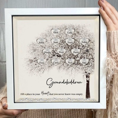 Custom Family Tree Frame With Grandchildren Names Grandchildren Fill a Place Anniversary New Home Gifts