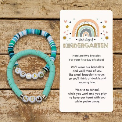 Custom Back to School Bracelet First Day of Kindergarten Kids Gift for Mommy and Me
