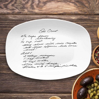 Personalized Handwritten Family Recipe Platter For Mom Grandma