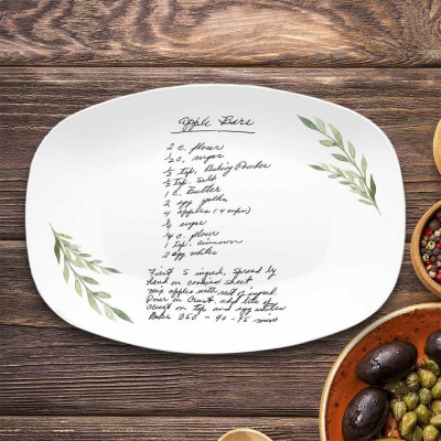 Personalized Handwritten Family Recipe Platter For Mom Grandma