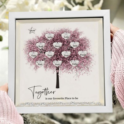 Custom Family Tree Frame With Names Anniversary New Home Decor Together is Our Favorite Place to be