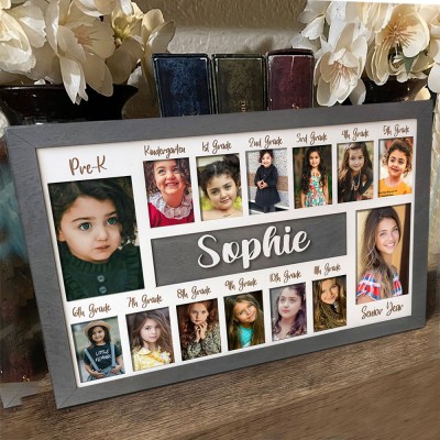Personalized 3D Pre-K-12 School Years Photo Frame Display Back to School Gifts