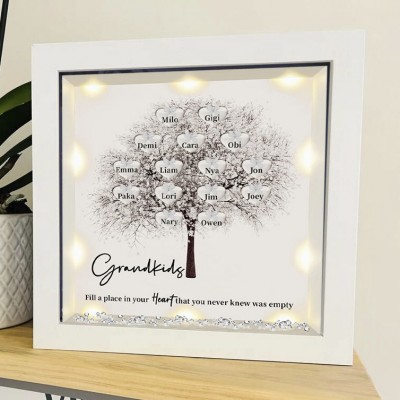 Custom Family Tree Frame With Grandchildren Names Grandchildren Fill a Place For Anniversary Christmas