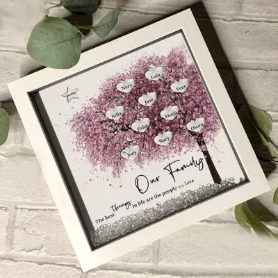 Custom Family Tree Frame With Kids Names The Best Things in Life For New Home Decor Anniversary