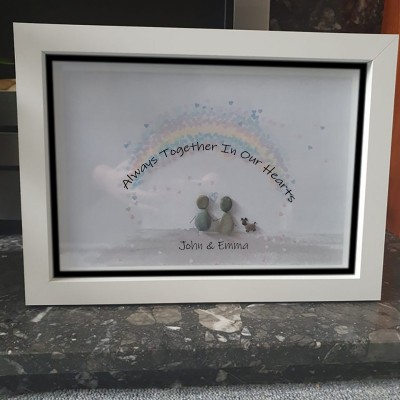Personalized Pebble Art Picture Frame For Family Christmas's Day