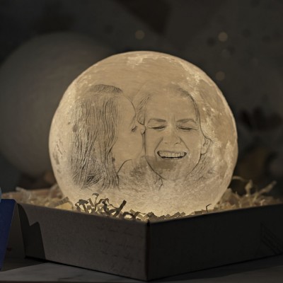 Personalized Moon Lamp 3D Photo Moonlight Touch Christmas Family Home Decor