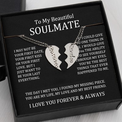 To My Soulmate Necklace Personalized Couple Name Necklace Valentine's Day