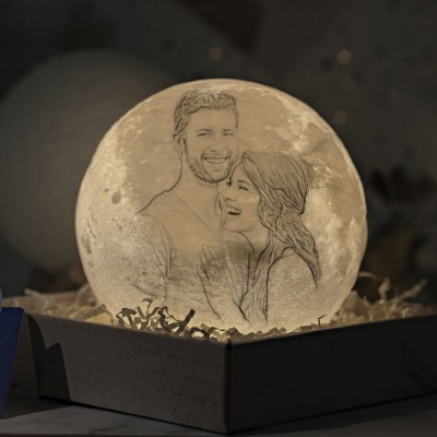 Personalized Moon Lamp 3D Photo Moonlight Touch Home Decor Valentine's Day Gift