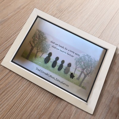 Personalized Pebble Art Picture Frame For Family Christmas's Day