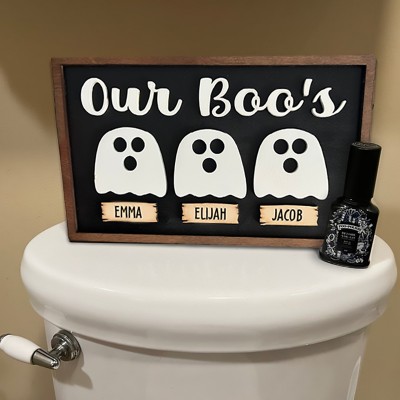 Custom Family Farmhouse Wood Sign Halloween Decor Our Boo's