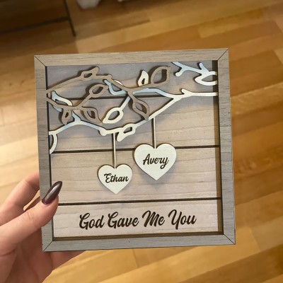 Custom Couple Wood Sign Valentine's Day Anniversary Gift