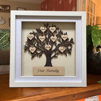 Custom Family Tree Frame With Names Home Decor Christmas Gift For Mom Grandma