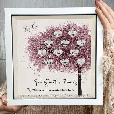 Custom Family Tree Frame With Kids Names Together is Our Favorite Place For Christmas Anniversary