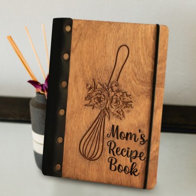 Custom Family Wooden Recipe Book For Mom Grandma Christmas Day Gift Ideas