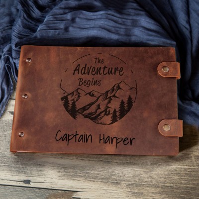 Personalized Leather Our Adventure Memory Book For Couple Anniversary Gift