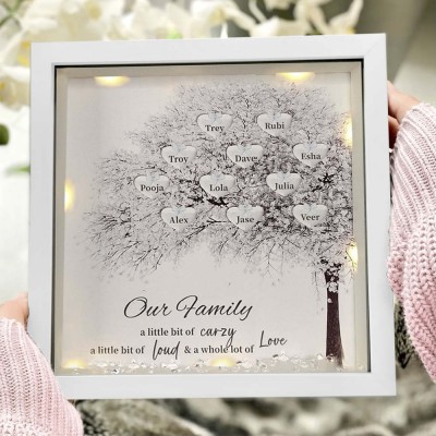 Custom Family Tree Frame With Names Anniversary New Home For Mom Grandma Our Family A little Bit Of Crazy