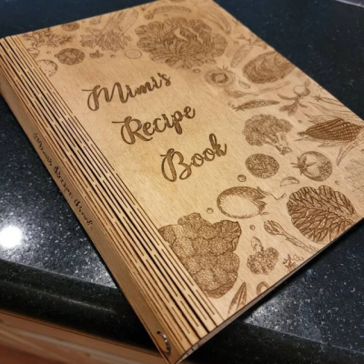 Personalized Family Wooden Mimi's Recipe Book For Mom Grandma Christmas Day Gift Ideas