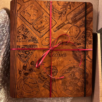 Custom Family Wooden Recipe Book For Mom Grandma Christmas Day Gift Ideas