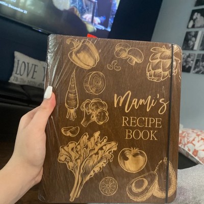 Custom Family Wood Mami's Recipe Book For Christmas Day Gift Ideas