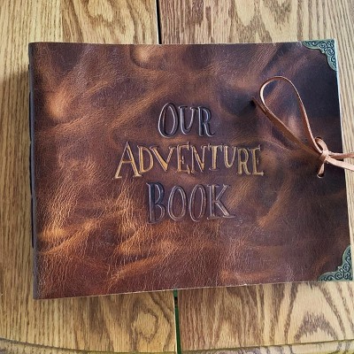 Our Adventure Book Personalized Leather Photo Album For Valentine's Day Anniversary Gift Ideas