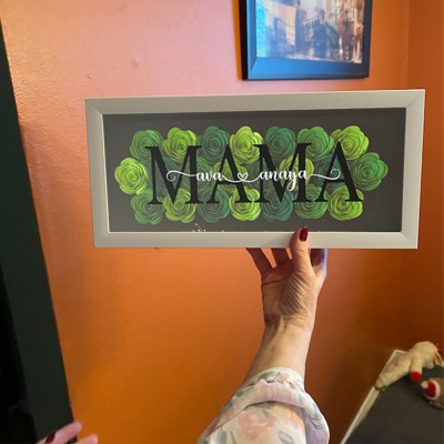 Custom Mama Flower Shadow Box With Kids Name For Grandma Mother's Day Gift Ideas