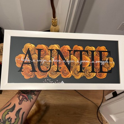 Custom Auntie Flower Shadow Box With Kids Name For Mom Grandma Mother's Day Gift Ideas