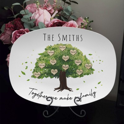 Personalized Family Tree Platter With Names For Mom Grandma Grandpa