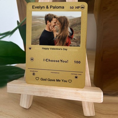 Personalized Photo Metal Card For Soulmate Couple Girlfriend Valentine's Day Anniversary Gift Ideas