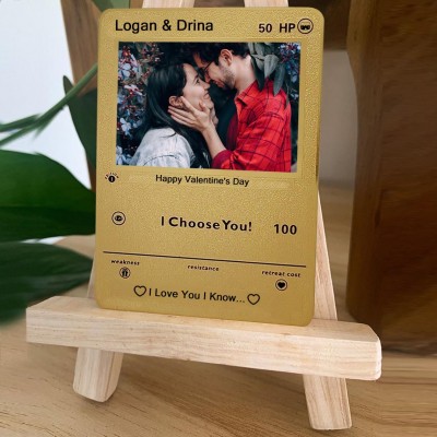 Personalized Photo Metal Card For Soulmate Couple Girlfriend Valentine's Day Anniversary Gift Ideas