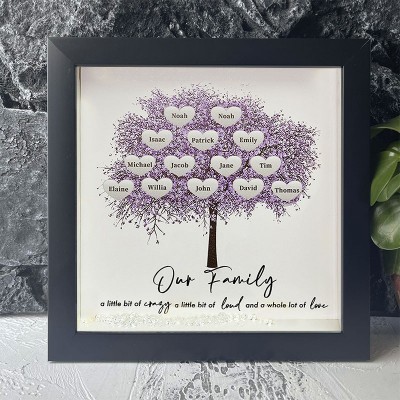 Personalized Family Tree Name Black Frame Home Decor For Mother's Day Christmas