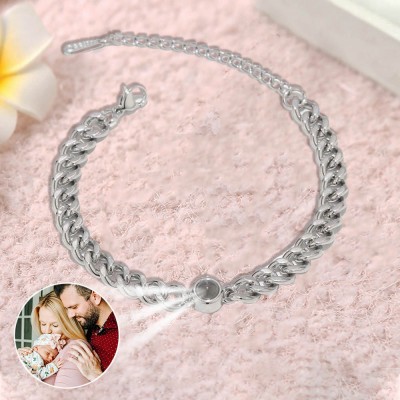 Personalized Photo Projection Bracelet Dad Gift
