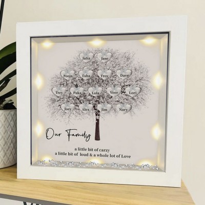 Custom Family Tree Frame With Kids Names For Anniversary Christmas New Home Decor Our Family a little bit of Crazy