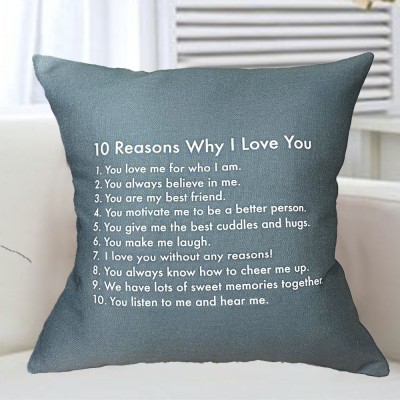 Personalized Reasons Why I Love You Pillow Valentine's Day Anniversary Gift