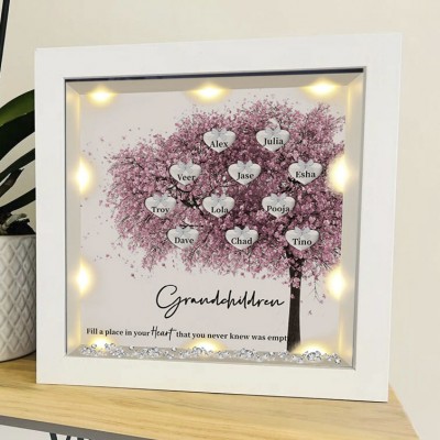 Custom Family Tree Frame With Grandchildren Names Grandchildren Fill a Place Anniversary New Home Gifts