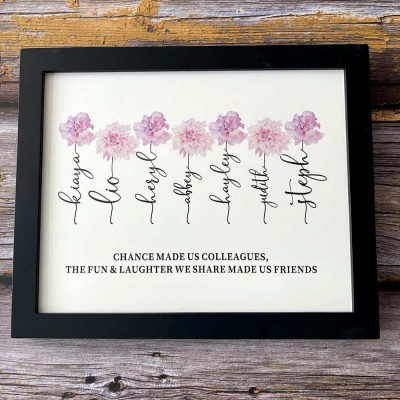 If Friend Were Flowers Frame Name Sign Personalized Sister Friend Family Gift