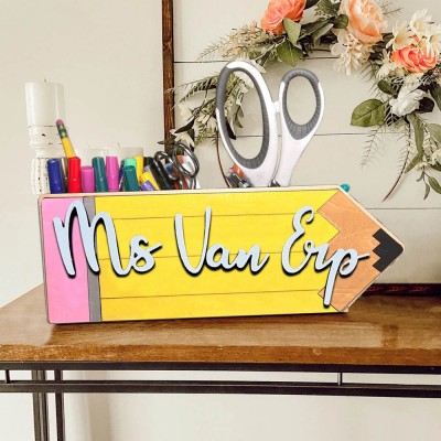 Personalized Pencil Holder For Teacher Appreciation Gift