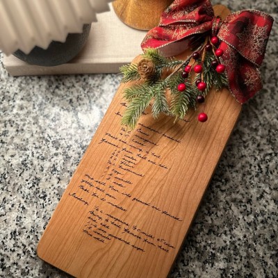 Personalized Handwritten Recipe Cutting Board Family Keepsake For Christmas Gift Ideas